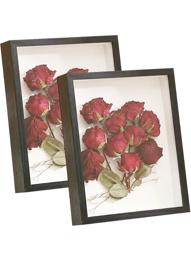 2pcs Shadow Box Frame Display Case, 6x8" Shadow Box Picture Frame, 3D Picture Frame Display Case Deeper 3cm, for Medals, DIY Crafts, Wedding Souvenir (Black 6x8") - Image 1